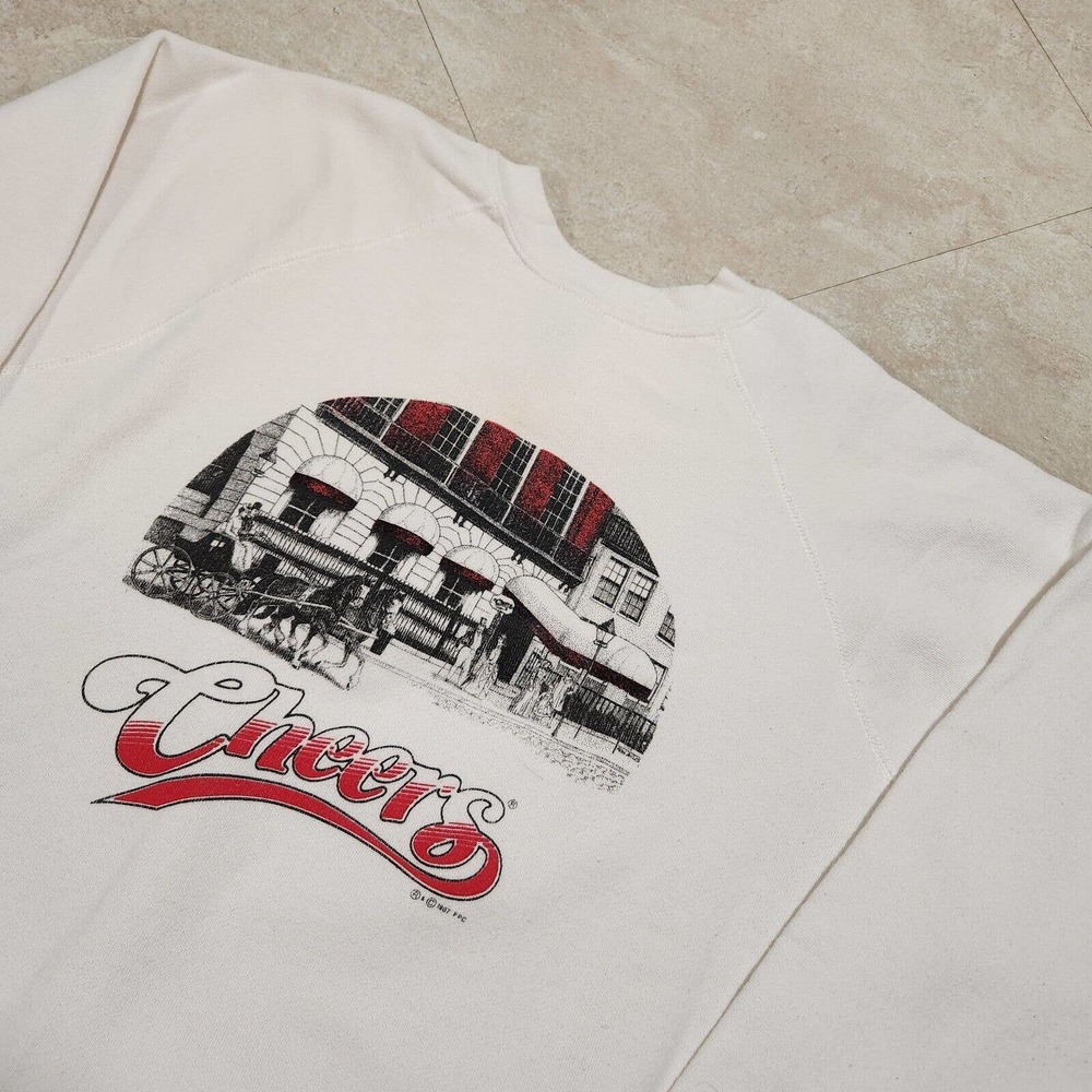 VTG 80s Cheers Boston TV Series Show Mens L Discus Athletic Crewneck‎ Sweatshirt